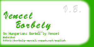 vencel borbely business card